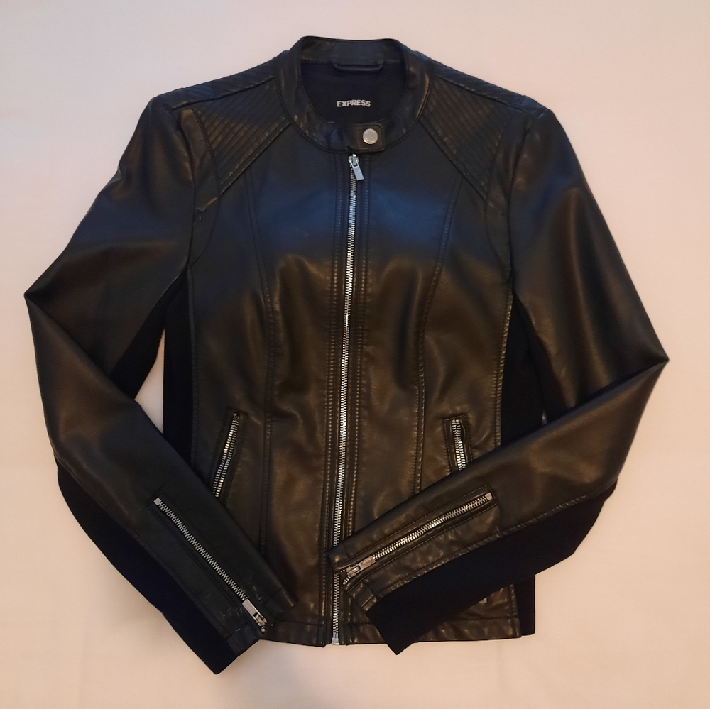Express leather moto jacket